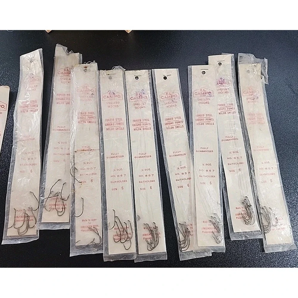 Jorgensen El Campo Snelled Hooks Size 16, No. 857 - 9 packs of 6 each (54 Hooks)